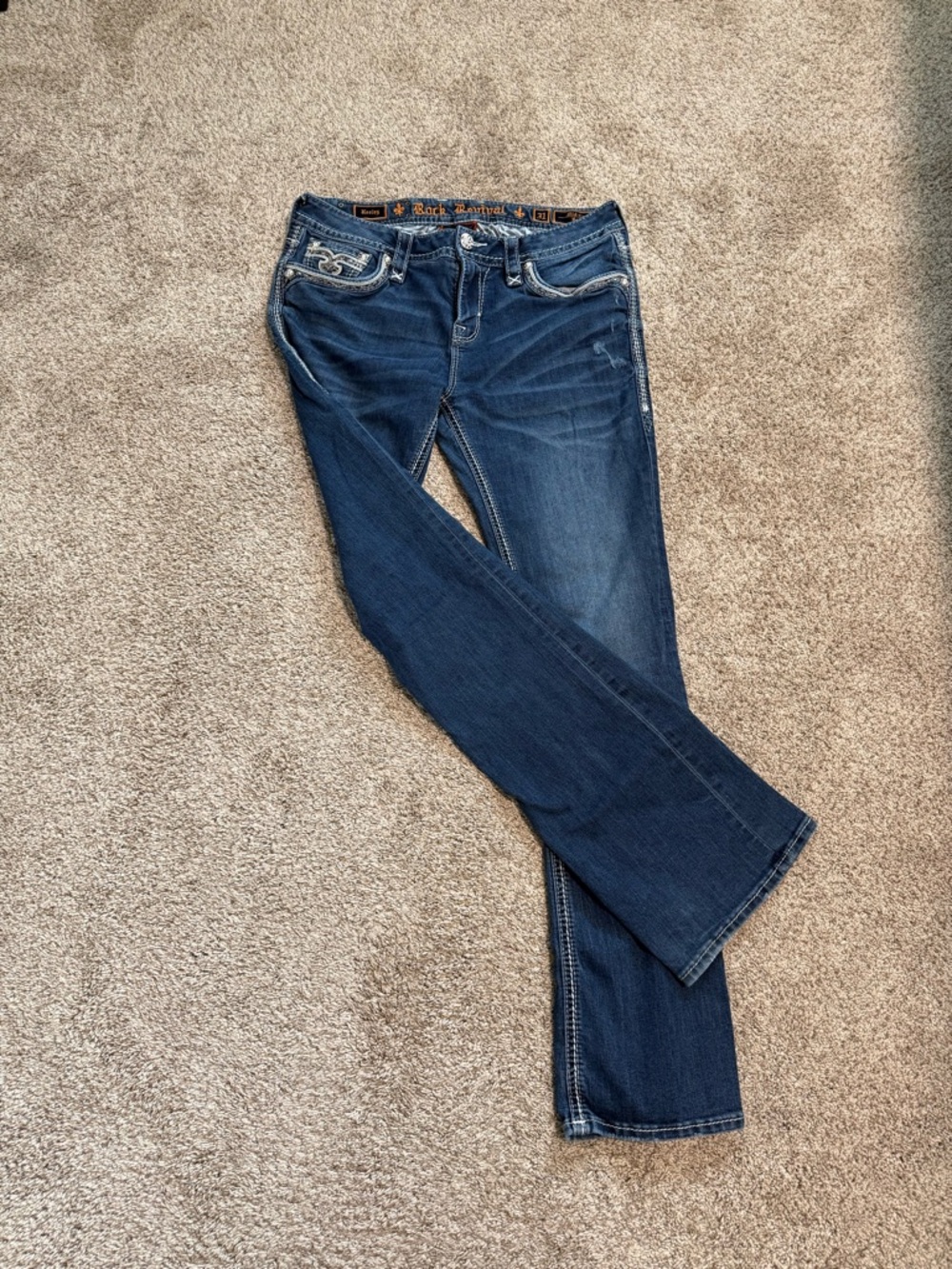 Rock Revival Dark Indigo Flare Jeans - Picture 2 of 3